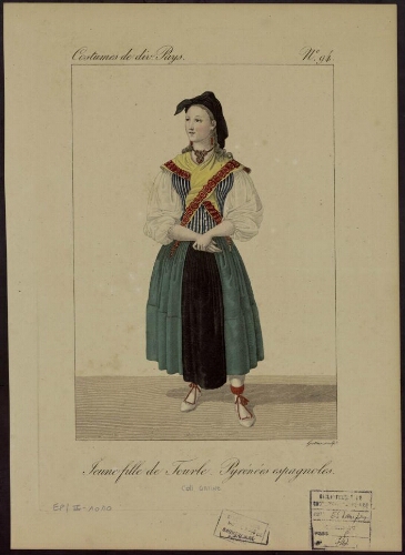 Costumes de divers Pays, N° 94 – Jeune fille de Tourle [Torla]. Pyrénées espagnoles
