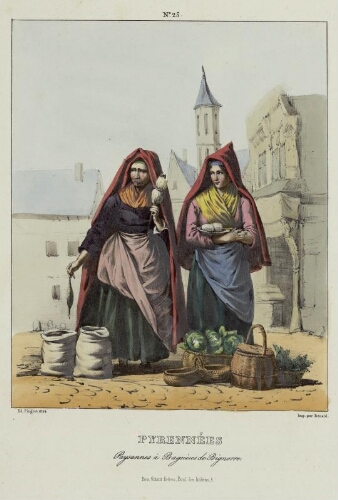 Costumes des Pyrénées N° 25 – Pyrénnées : Paysannes à Bagnères de Bigorre