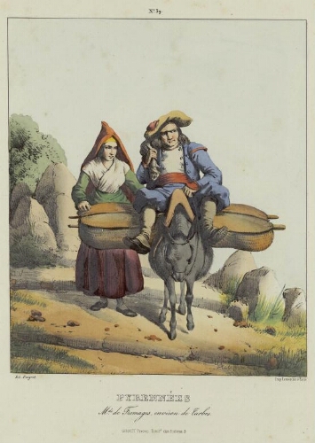 Costumes des Pyrénées N° 39 – Pyrénnées : Marchands de Fromages, environ de Tarbes