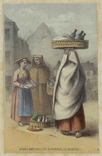 Costumes de la Région Pyrénéenne, 17 – Homme & femme de Bagnères, au marché