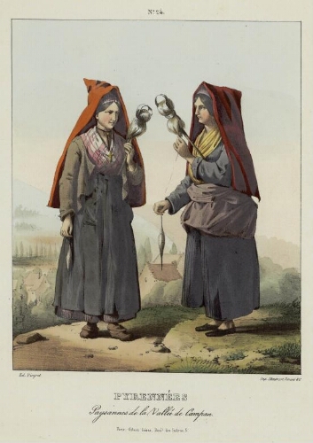 Costumes des Pyrénées N° 24 – Pyrénnées : Paysannes de la Vallée de Campan