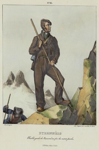 Costumes des Pyrénées N° 22 – Pyrénnées : Charlet, guide de Ramond, au pic du mont perdu