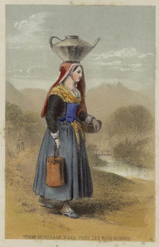 Costumes de la Région Pyrénéenne, 11 – Femme du village d'Aas, près les Eaux-Bonnes