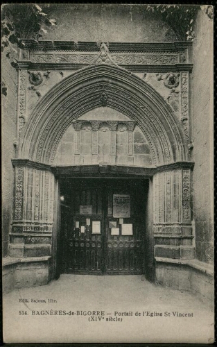 Bagnères-de-Bigorre – Portail de l'Eglise Saint Vincent (XIVe siècle) - 534