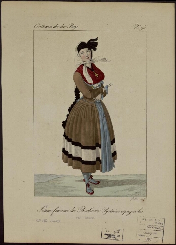 Costumes de divers Pays, N° 95 – Jeune femme de Bucharo. Pyrénées espagnoles